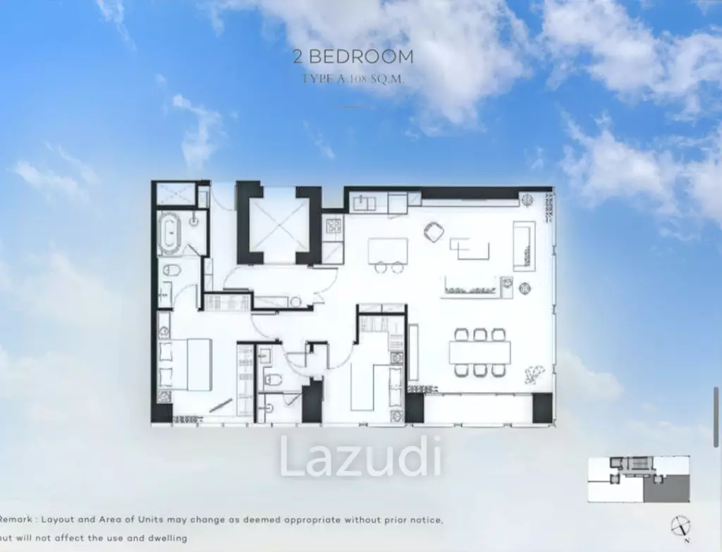 2 Bed 2 Bath 107 SQ.M Tonson One Residence