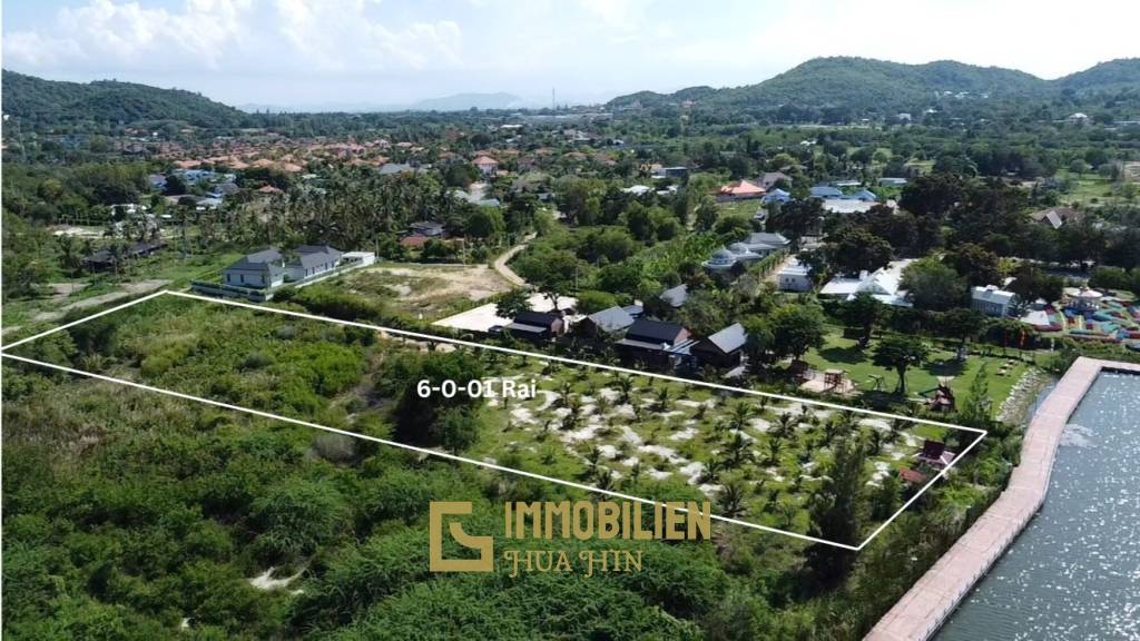 ที่ดิน 6 ไร่ ทำเลสุดเอกซ์คลูซีฟ ติดริมอ่างเก็บน้ำเขาเต่า พร้อมวิวภูเขา