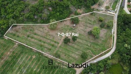 ที่ดินแปลงสวย 7-0-87 ไร่ติดเขา ใกล้หาดเขาตะเกียบ หัวหิน