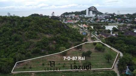 ที่ดินแปลงสวย 7-0-87 ไร่ติดเขา ใกล้หาดเขาตะเกียบ หัวหิน