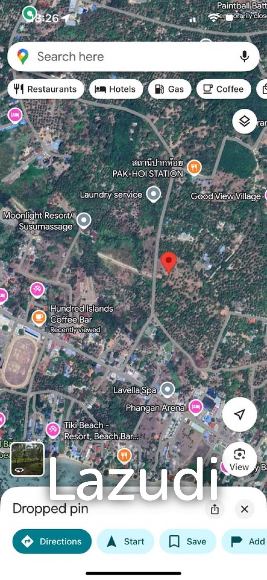 800-1600 SQM Beautiful Flat Land for Sale – Lush Green Area Between Ban Nai Suan  Bantai, Koh Phangan