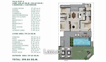 4 Beds 4 Baths  398.84 SQ,M Sivana Hills Hua Hin