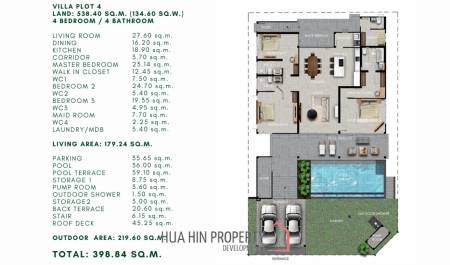 4 Beds 4 Baths  398.84 SQ,M Sivana Hills Hua Hin