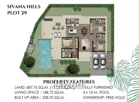 3 Bed 3 Bath 338.70 SQ.M Sivana Hills Hua Hin