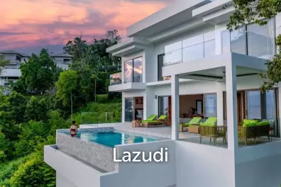 4-Bedroom Villa with Panoramic Ocean & Sunset Views – Bang Makham, Koh Samui