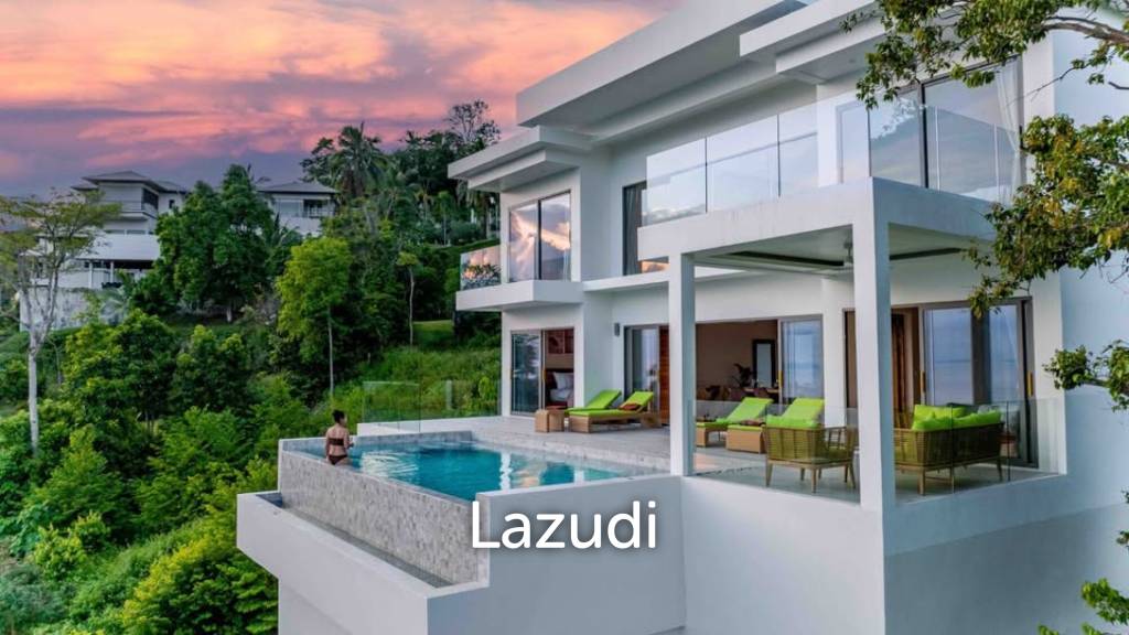 4-Bedroom Villa with Panoramic Ocean & Sunset Views – Bang Makham, Koh Samui