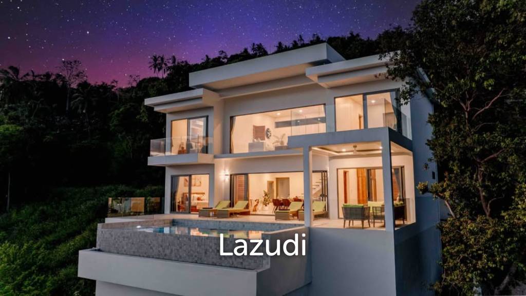 4-Bedroom Villa with Panoramic Ocean & Sunset Views – Bang Makham, Koh Samui