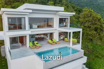 4-Bedroom Villa with Panoramic Ocean & Sunset Views – Bang Makham, Koh Samui