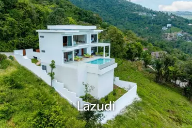 4-Bedroom Villa with Panoramic Ocean & Sunset Views – Bang Makham, Koh Samui