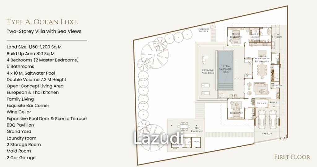 4 Beds 5 Baths 810 SQ,  Type Ocean Luxe