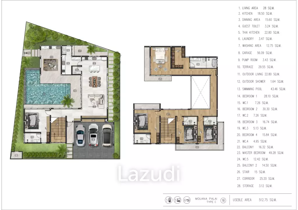 5 Bed 6 Bath 515 SQ.M Mouana Grande Chalong Bay