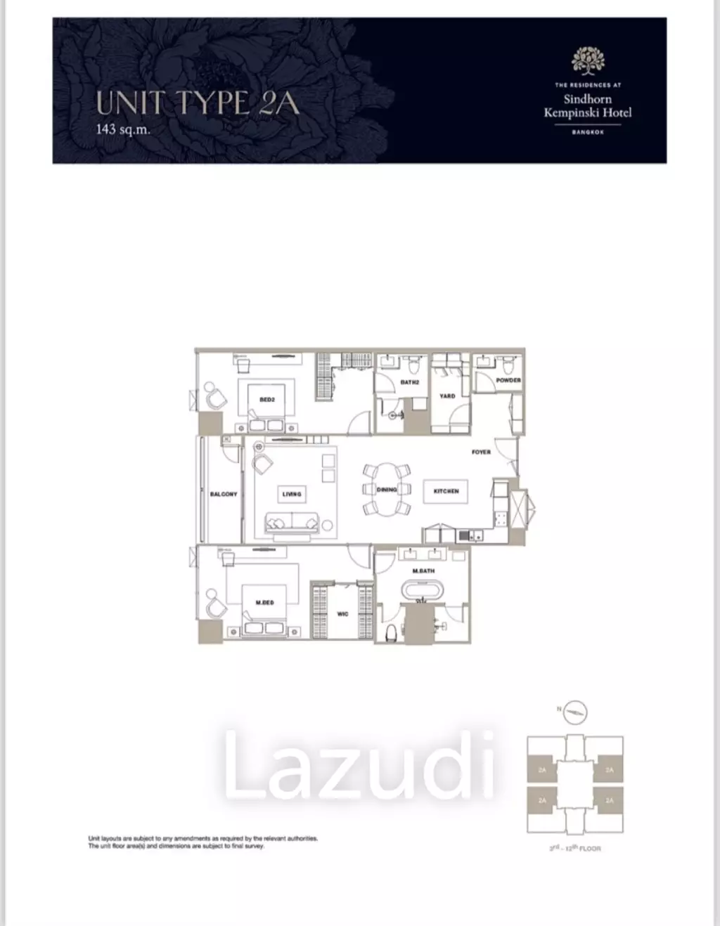 2 Bed 2 Bath 144 SQ.M The Residences at Sindhorn Kempinski