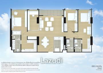 3 Bed 3 Bath 105.77 SQ.M. at Ideo Sukhumvit – Rama 4