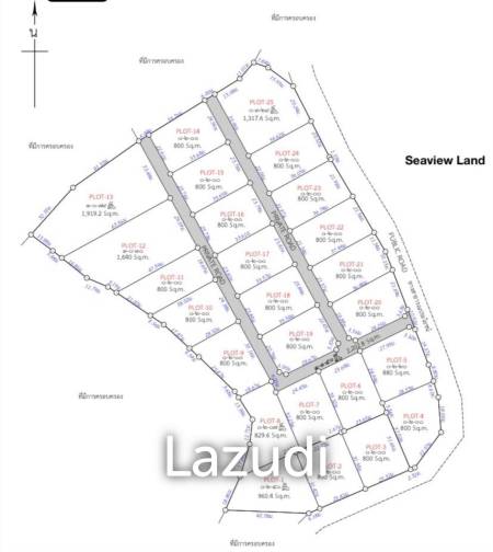 Sea View Land Development – 23 Plots of 800 sqm in Maenam Soi 5, Koh Samui