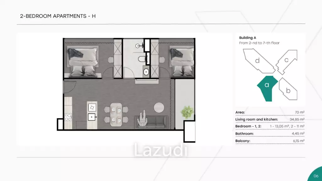 2 Bed 1 Bath 70 SQ.M Next Point Condominium