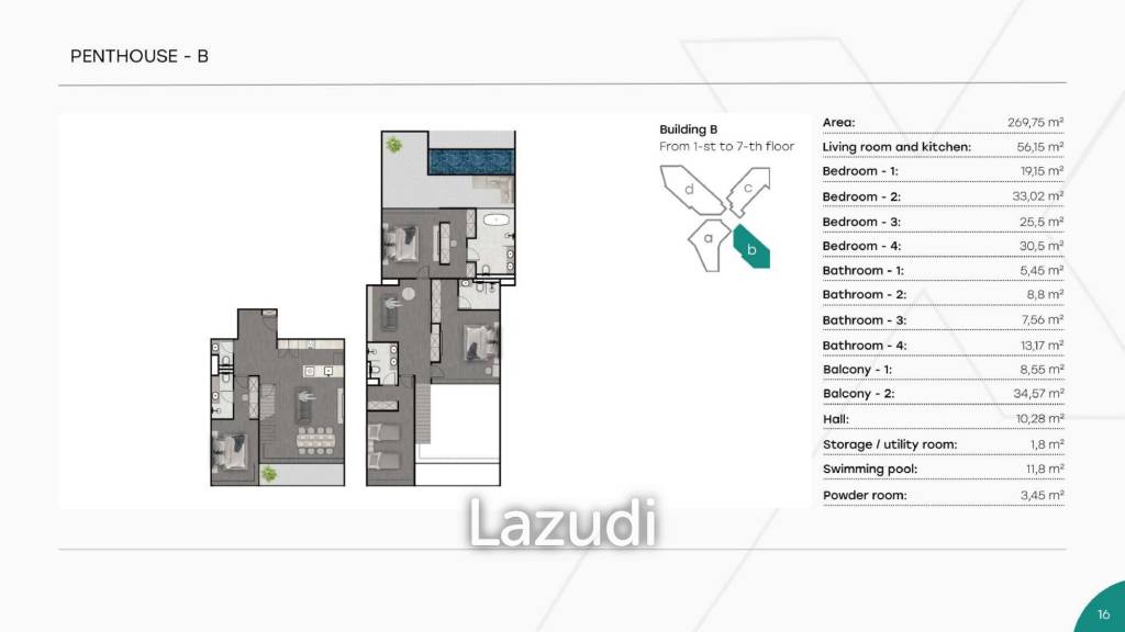 4 Bed 4 Bath 269.75 SQ.M Next Point Condominium