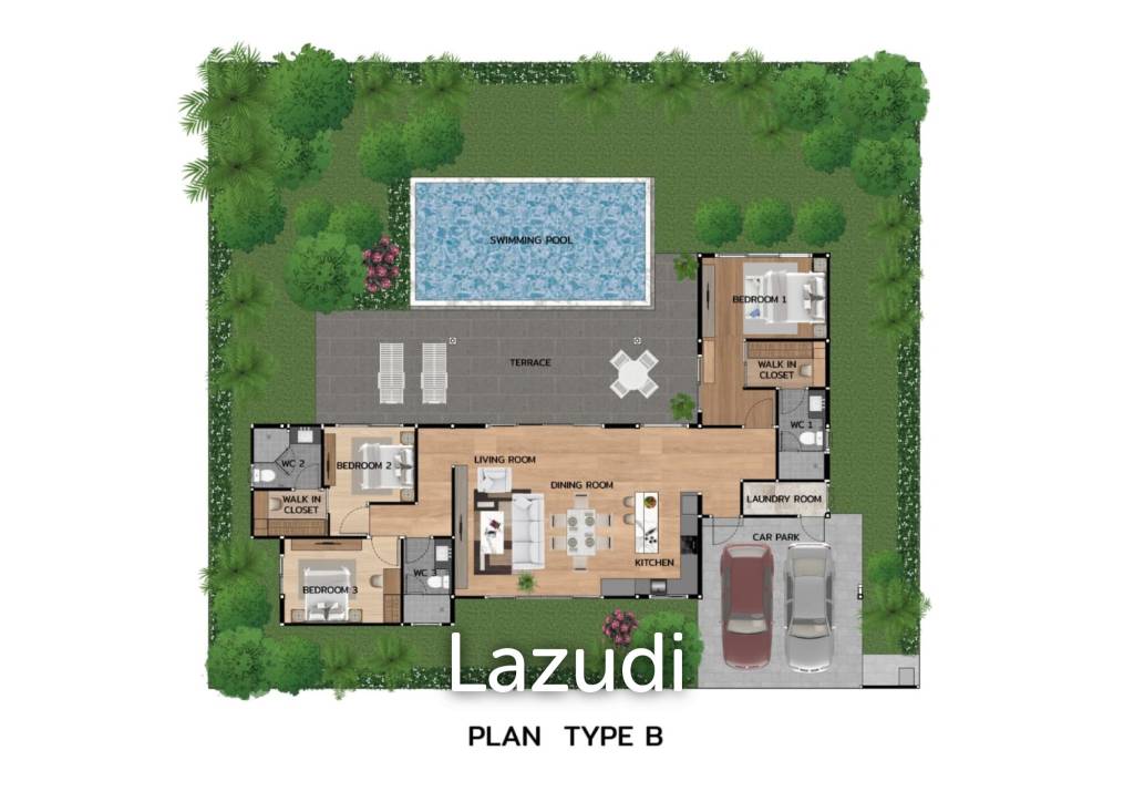3 Bed 3 Bath 227 SQ,M Nantra Residence Type B
