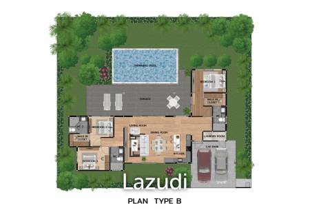 3 Bed 3 Bath 227 SQ,M Nantra Residence Type B