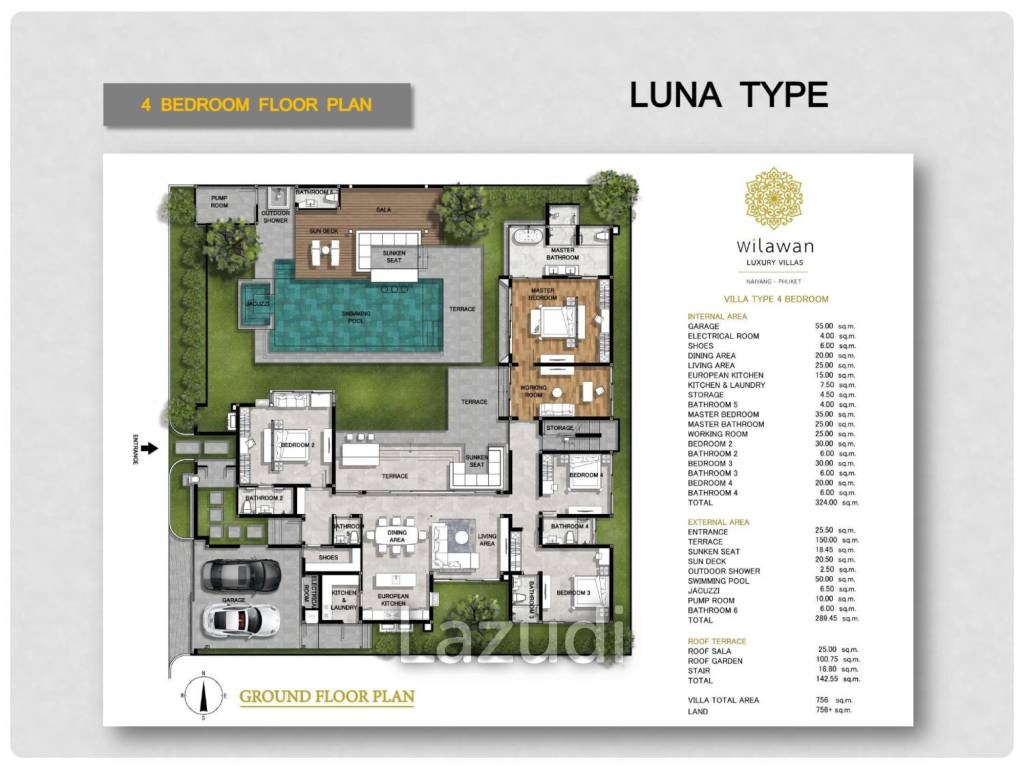 4 Bed 6 Bath 613.45 SQ.M Luna Vista