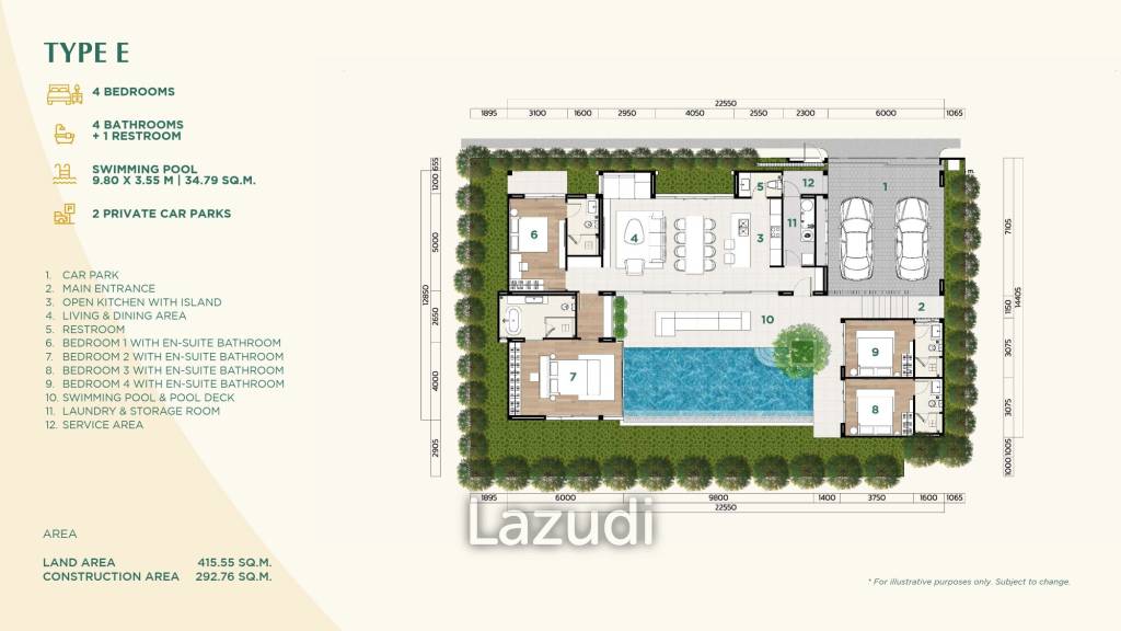 4 Bed 4 Bath 292.76 SQ.M The Shann Villas