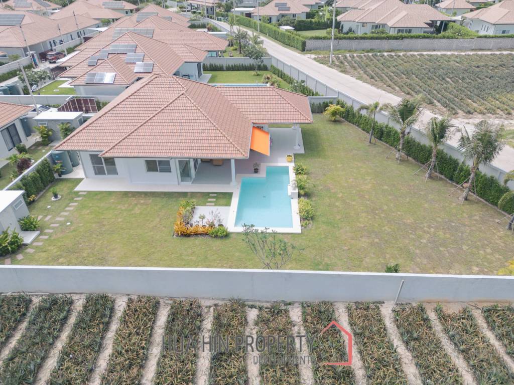 New 3 bed pool villa on a large corner plot