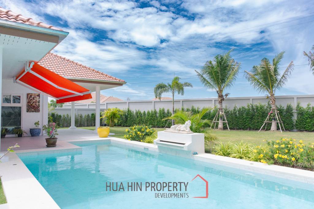 New 3 bed pool villa on a large corner plot