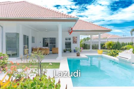 New 3 bed pool villa on a large corner plot