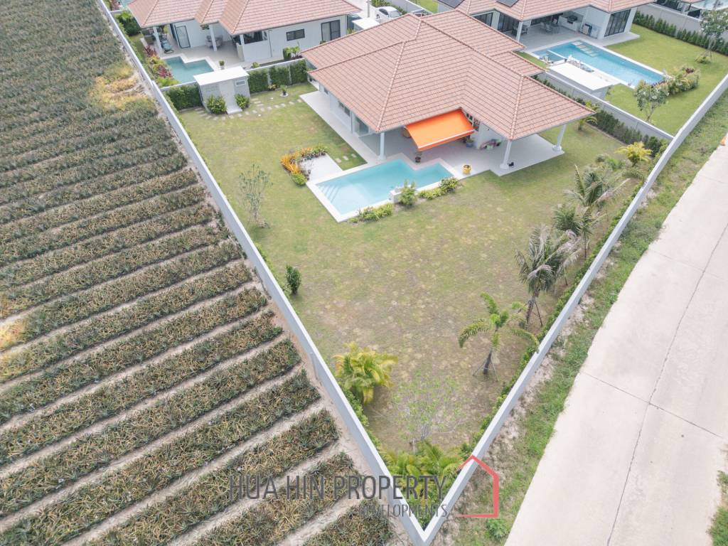 New 3 bed pool villa on a large corner plot