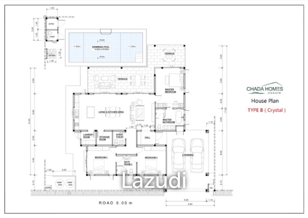 Stunning 3-Bedroom Villa in Hua Hin with Pool ( Off-Plan )