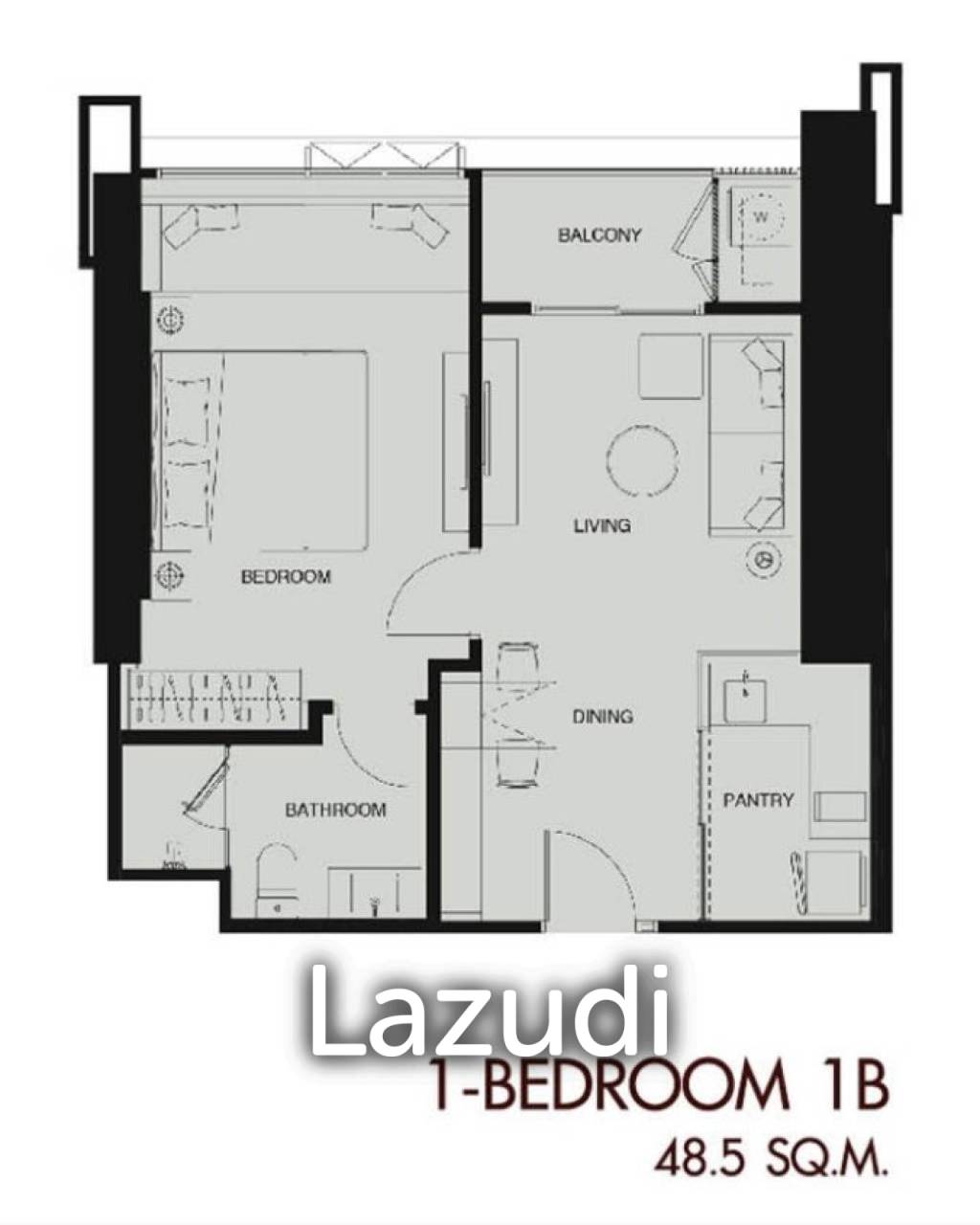 1 Bed 1 Bath 46 SQ.M  Wan Vayla Na Chaophraya