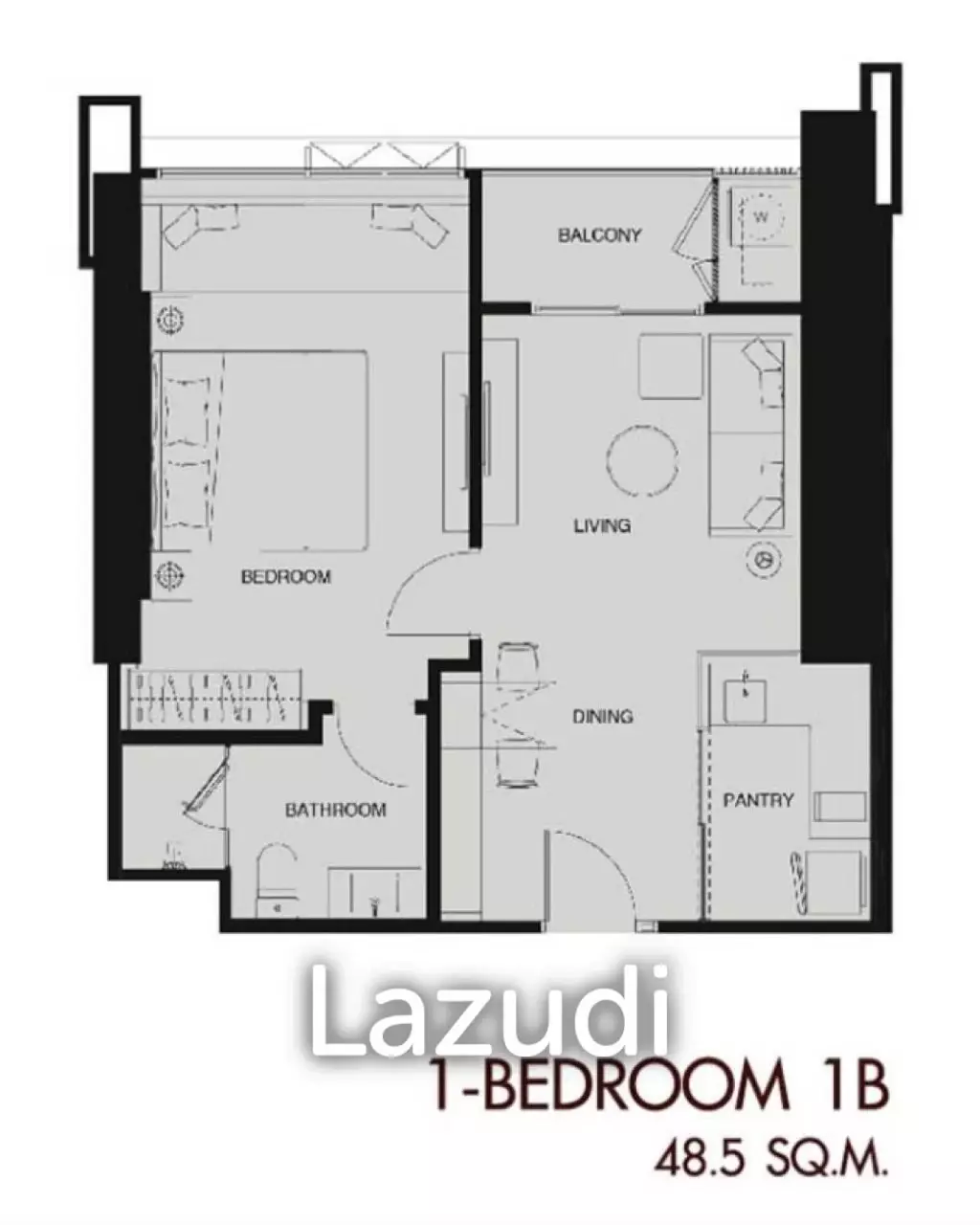 1 Bed 1 Bath 46 SQ.M  Wan Vayla Na Chaophraya