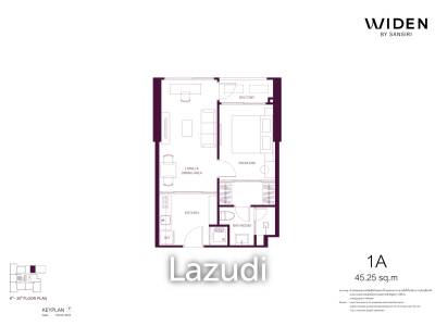 1 Bed 1 Bath  45 SQ.M. Widen By Sansiri