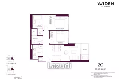 2 Bed 2 Bath 69.75 SQ.M. Widen By Sansiri