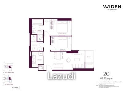 2 Bed 2 Bath 69.75 SQ.M. Widen By Sansiri