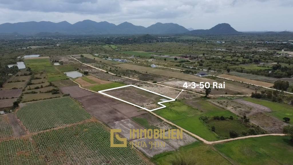 ที่ดินเปล่า 4-3-50 ไร่ วิวภูเขาใกล้ธรรมชาติ บ้านสามพระยา ชะอำ