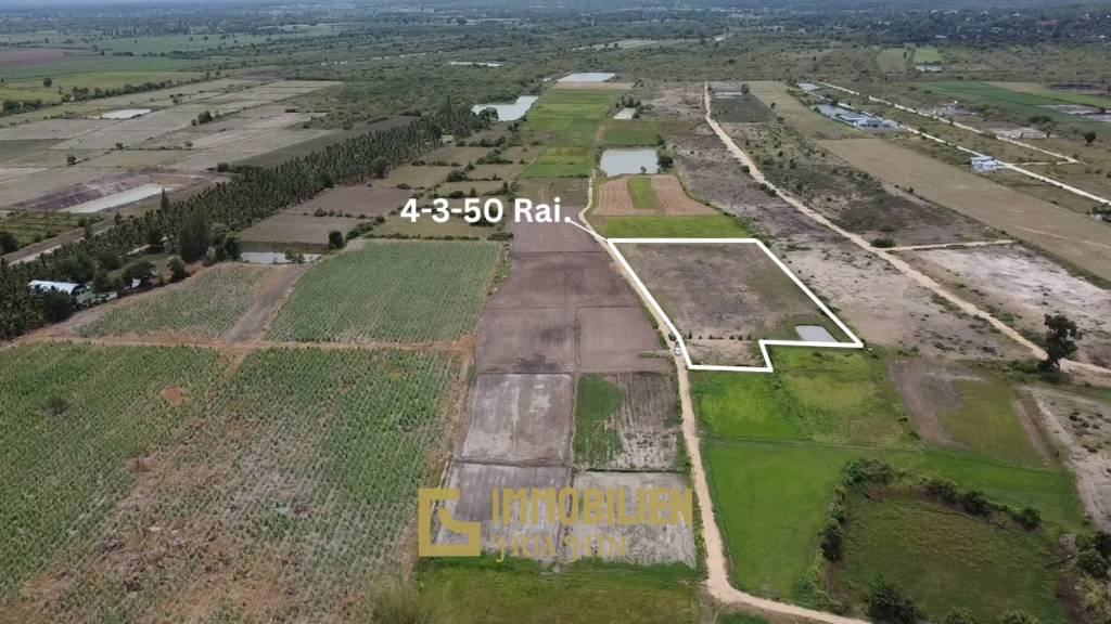 ที่ดินเปล่า 4-3-50 ไร่ วิวภูเขาใกล้ธรรมชาติ บ้านสามพระยา ชะอำ