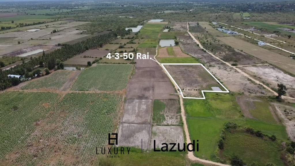 Expansive Agricultural Land 4-3-50 Rai in Cha Am