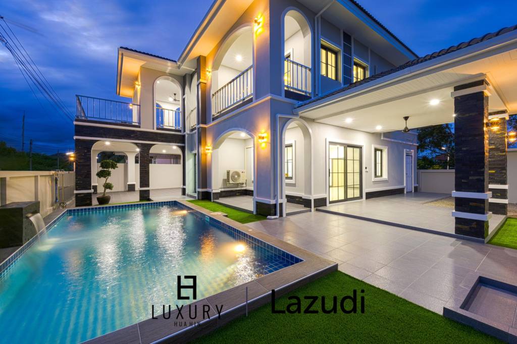 วิลล่าสองชั้น 4 ห้องนอนพร้อมสระว่ายน้ำในซอยหัวหิน 102