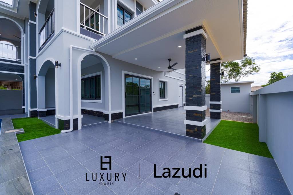 วิลล่าสองชั้น 4 ห้องนอนพร้อมสระว่ายน้ำในซอยหัวหิน 102