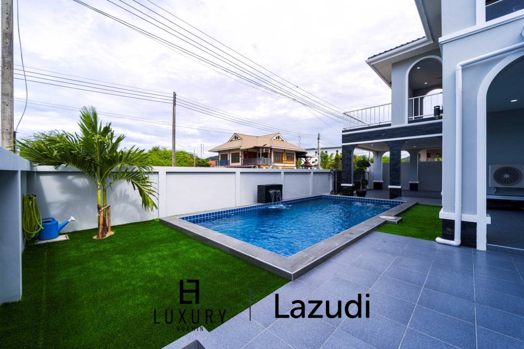 วิลล่าสองชั้น 4 ห้องนอนพร้อมสระว่ายน้ำในซอยหัวหิน 102