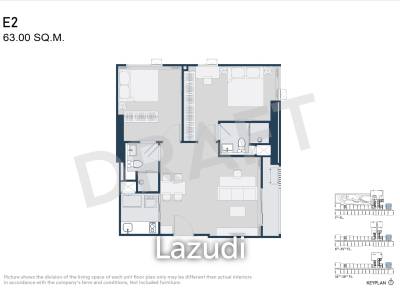 2 Bed 2 Bath 63 SQ.M Life Udomsuk Station