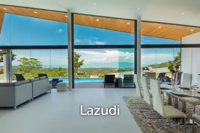 Elegant 4+1 Bed Sea View Villa in Gated Estate – Maenam, Koh Samui