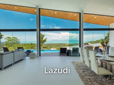 Elegant 4+1 Bed Sea View Villa in Gated Estate – Maenam, Koh Samui