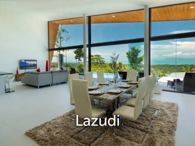 Elegant 4+1 Bed Sea View Villa in Gated Estate – Maenam, Koh Samui