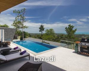 Elegant 4+1 Bed Sea View Villa in Gated Estate – Maenam, Koh Samui