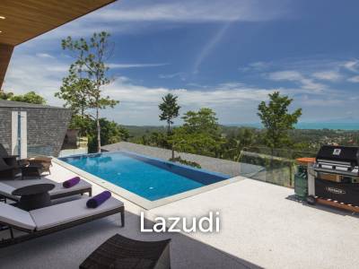 Elegant 4+1 Bed Sea View Villa in Gated Estate – Maenam, Koh Samui