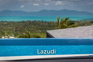 Elegant 4+1 Bed Sea View Villa in Gated Estate – Maenam, Koh Samui