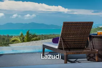 Elegant 4+1 Bed Sea View Villa in Gated Estate – Maenam, Koh Samui