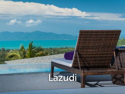 Elegant 4+1 Bed Sea View Villa in Gated Estate – Maenam, Koh Samui