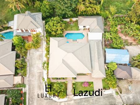 Cha Am / Green Beach Village: Villa avec piscine de 3 chambres sur un terrain de 300 qm.